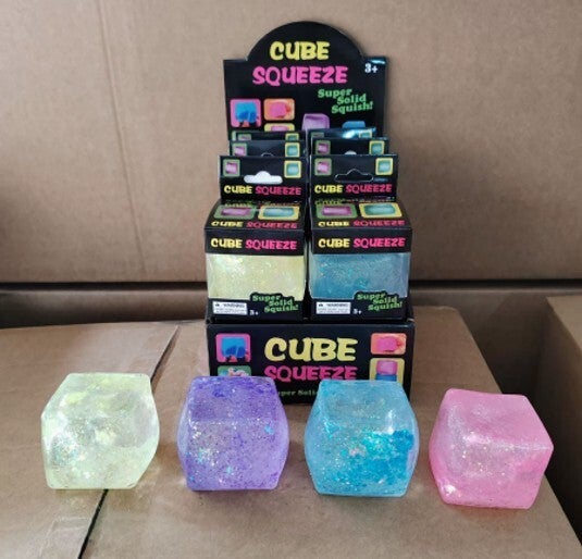 SQUISHY Glitter Cube