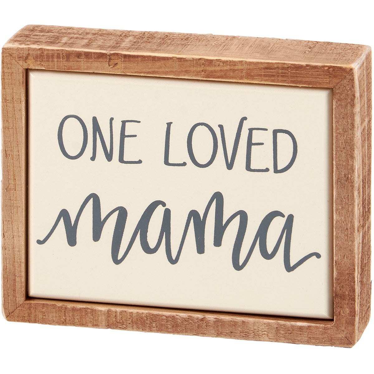 Mom Theme Wooden Box Sign with Enamel Look Insert Finish