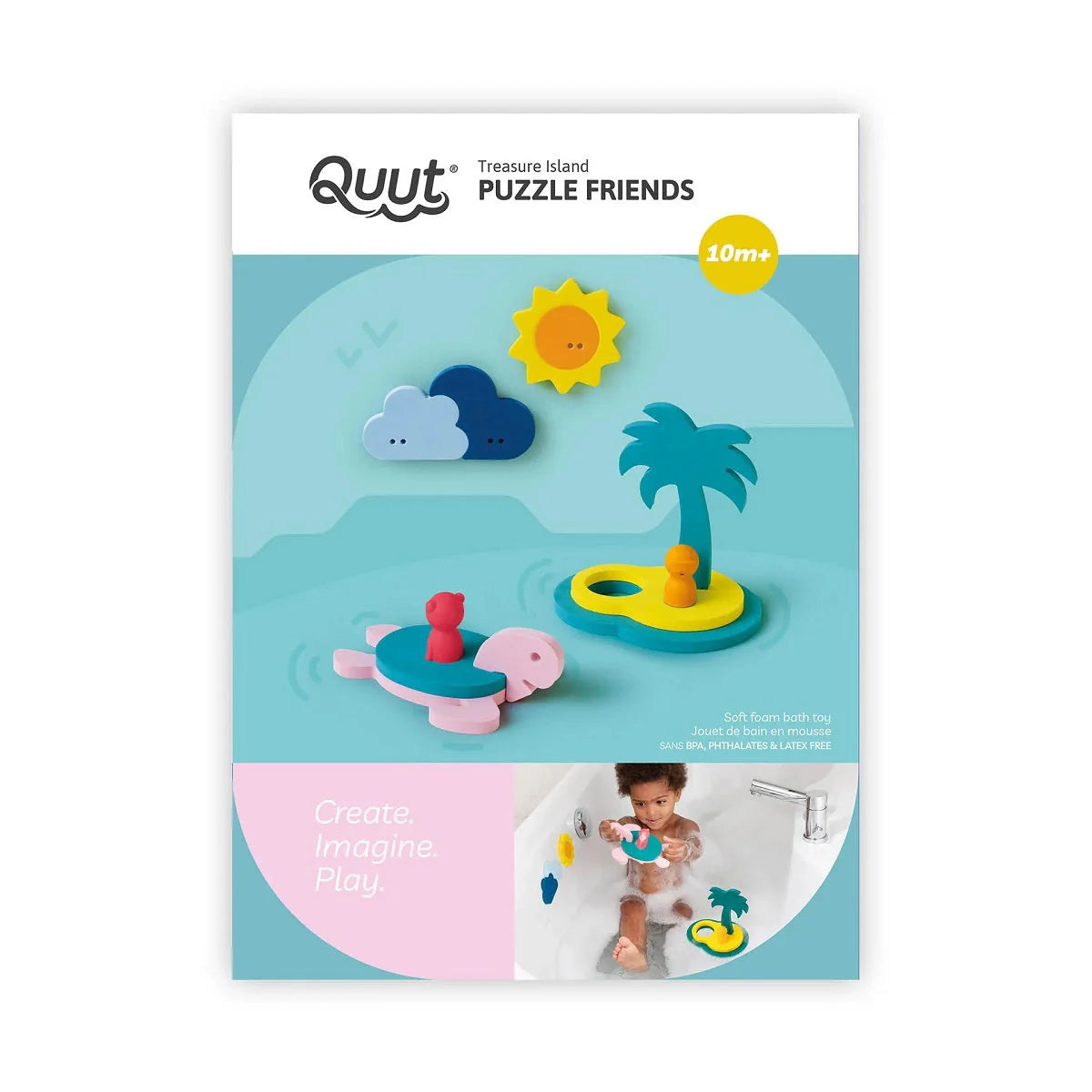 QUUT  Puzzle Friends Foam Puzzle Shapes Bath Toy