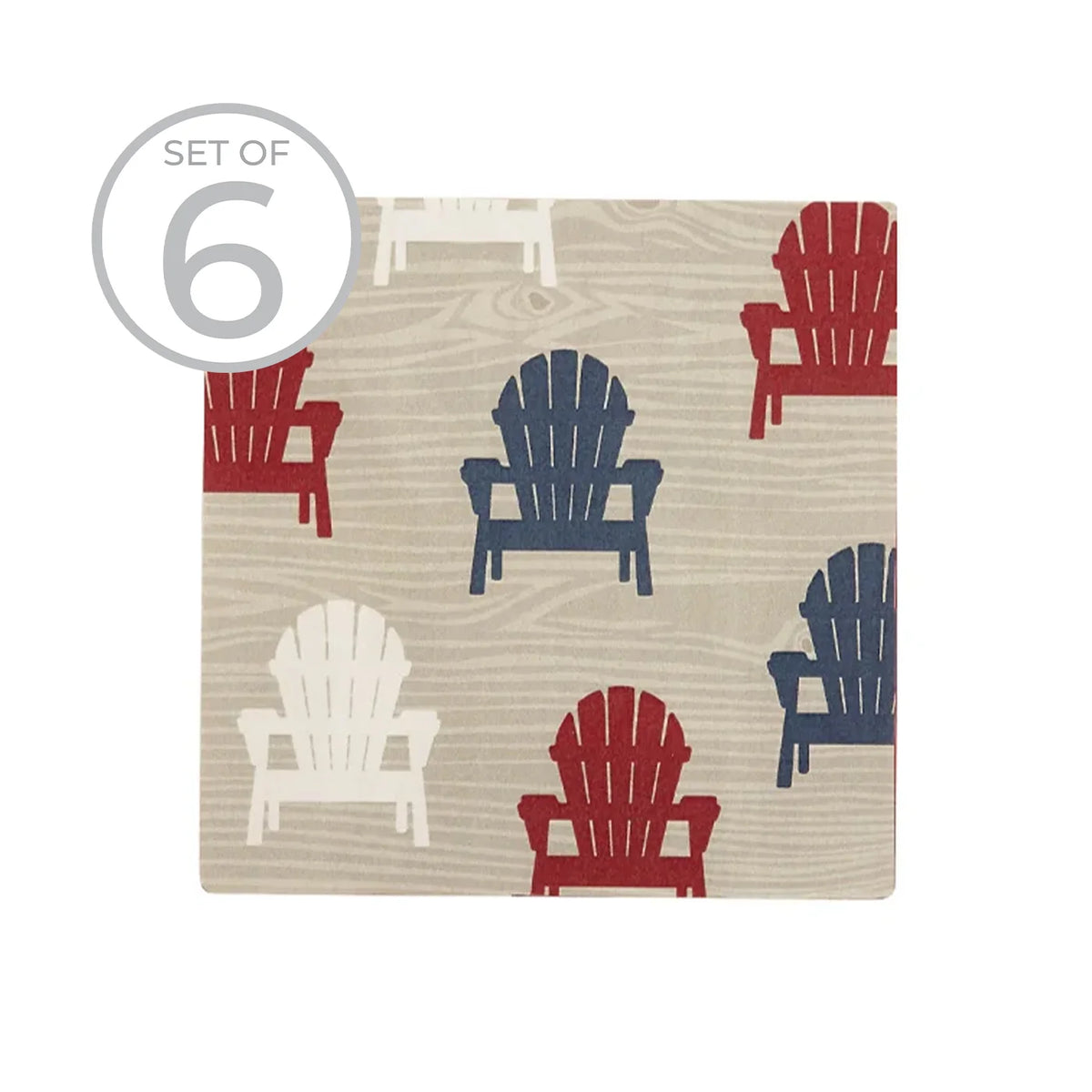 Ceramic Printed  Coaster Set of 6