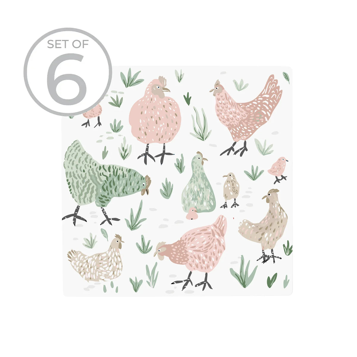 Ceramic Printed  Coaster Set of 6