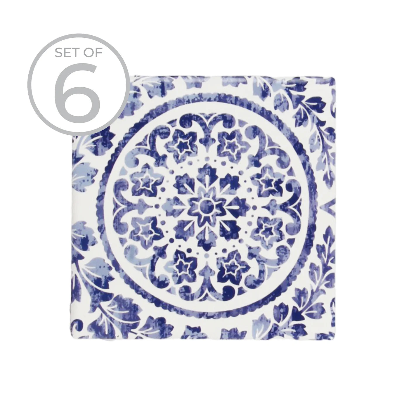 Ceramic Printed  Coaster Set of 6