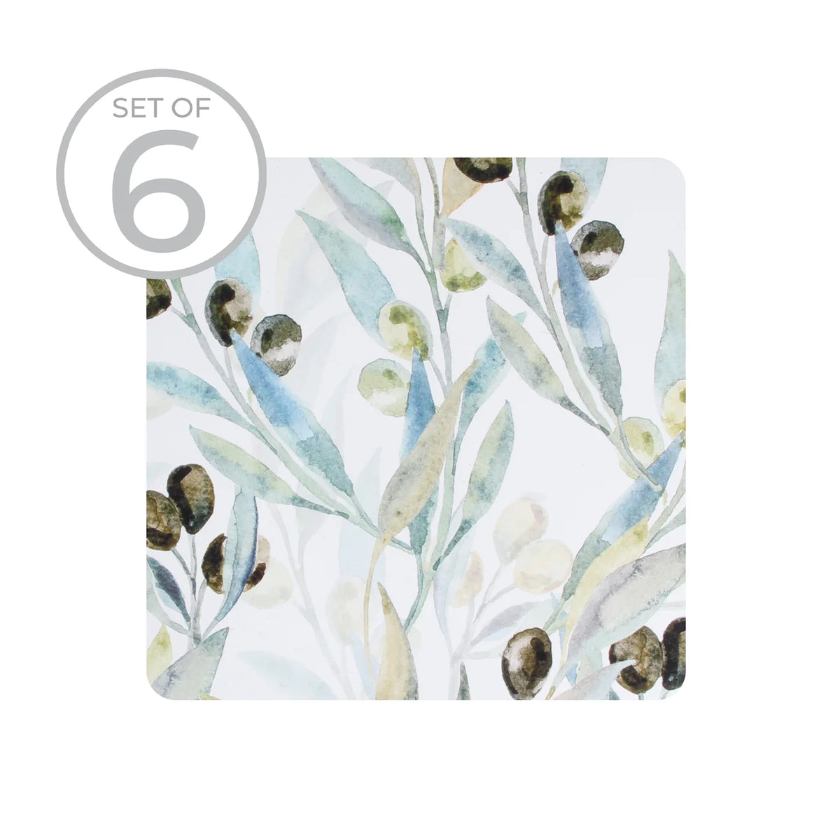 Ceramic Printed  Coaster Set of 6