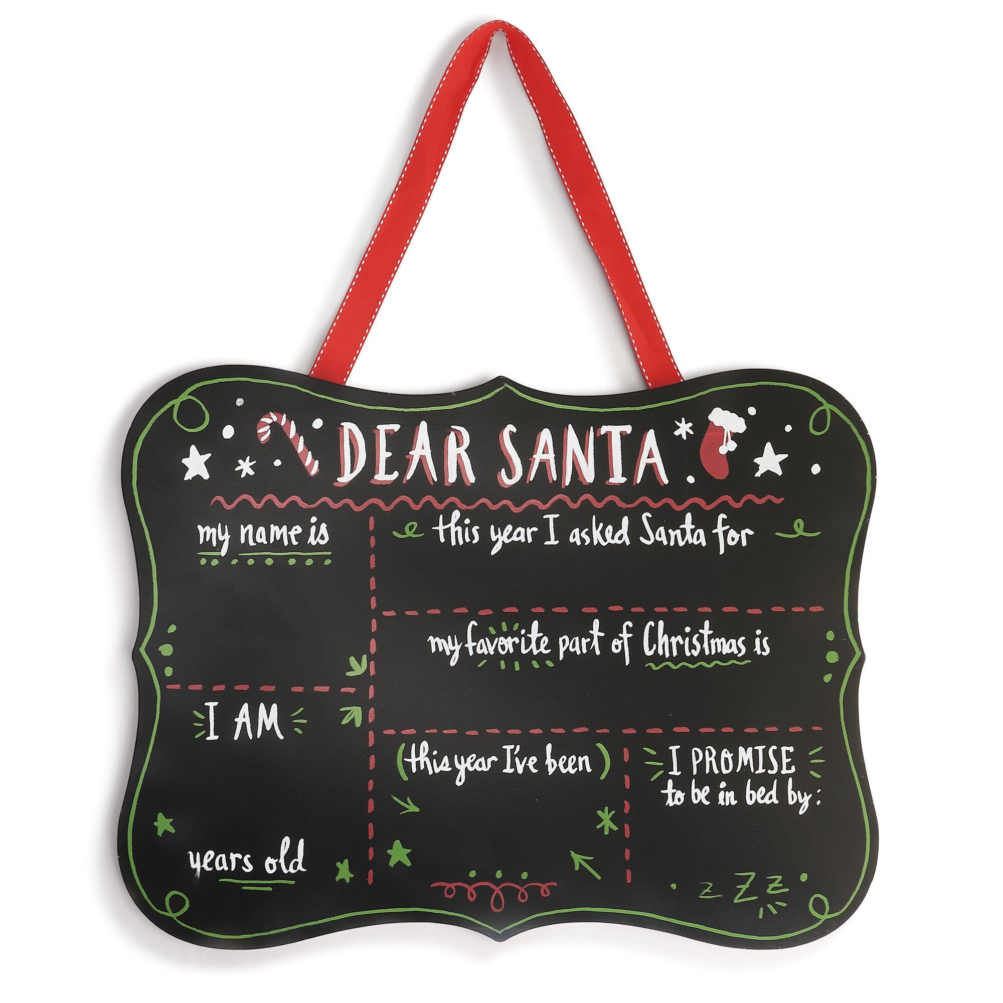 Dear Santa Chalk Sign