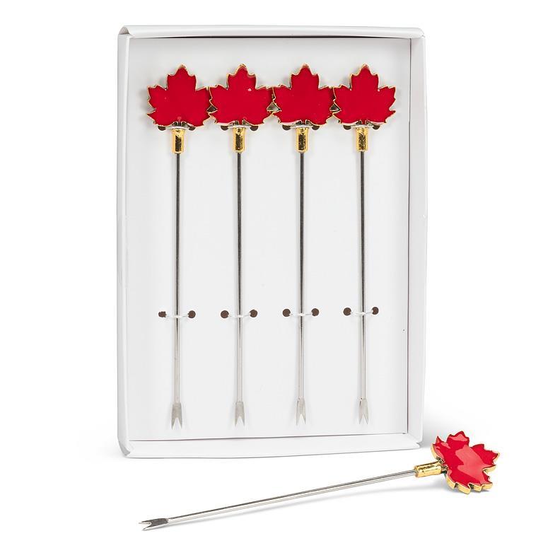 Maple Leaf Cocktail Picks