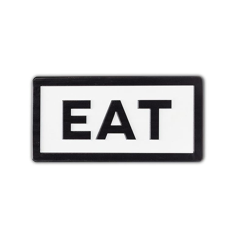 Black and White Enamel Sign