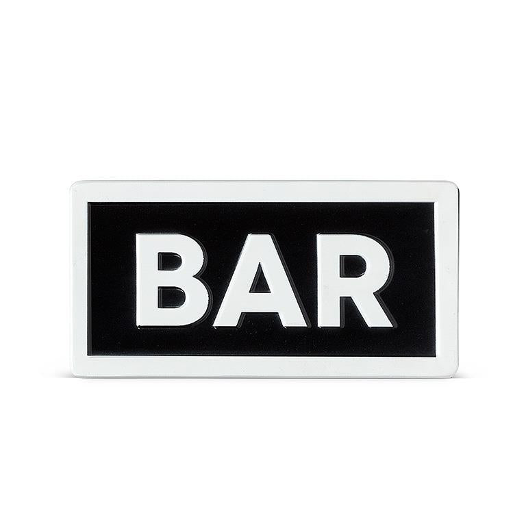 Black and White Enamel Sign