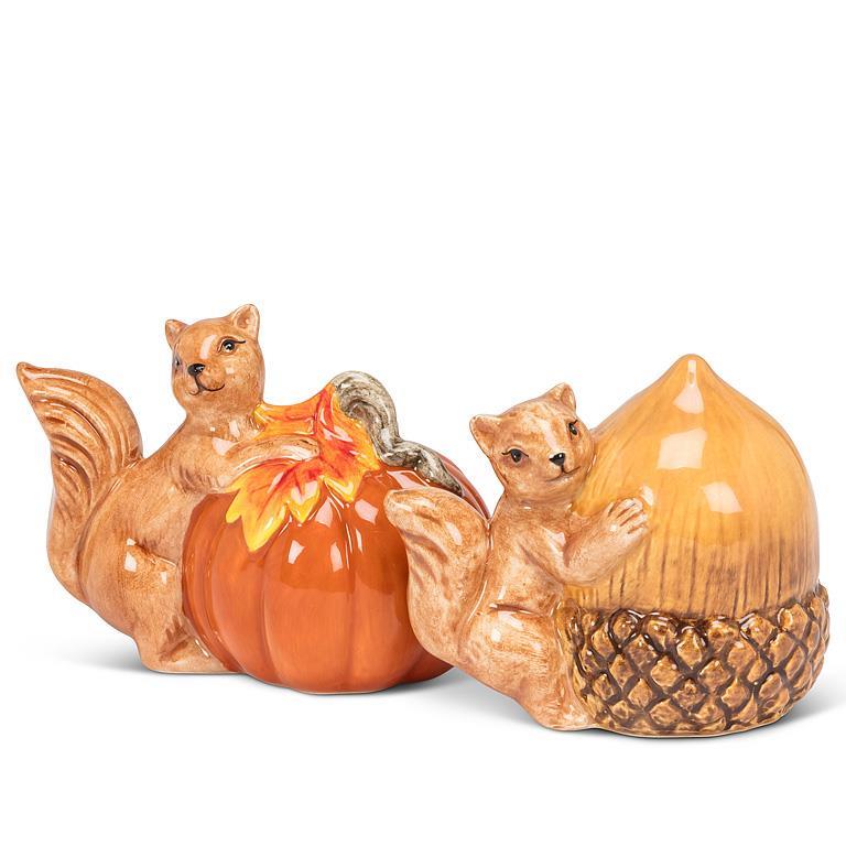 Squirrel And Pumpkin Salt And Pepper Shakers