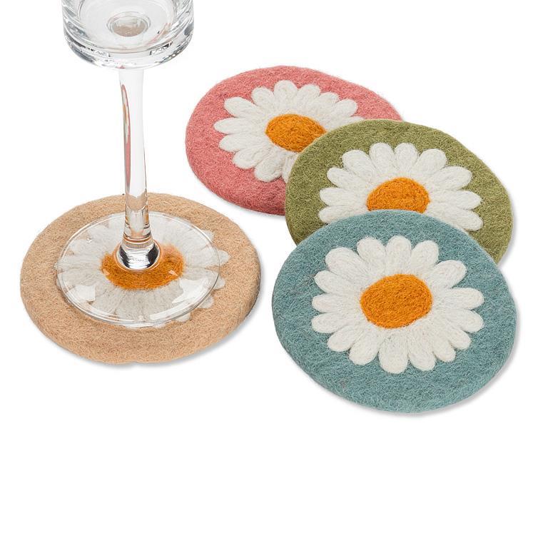 Felted Daisy Trivet/Coaster