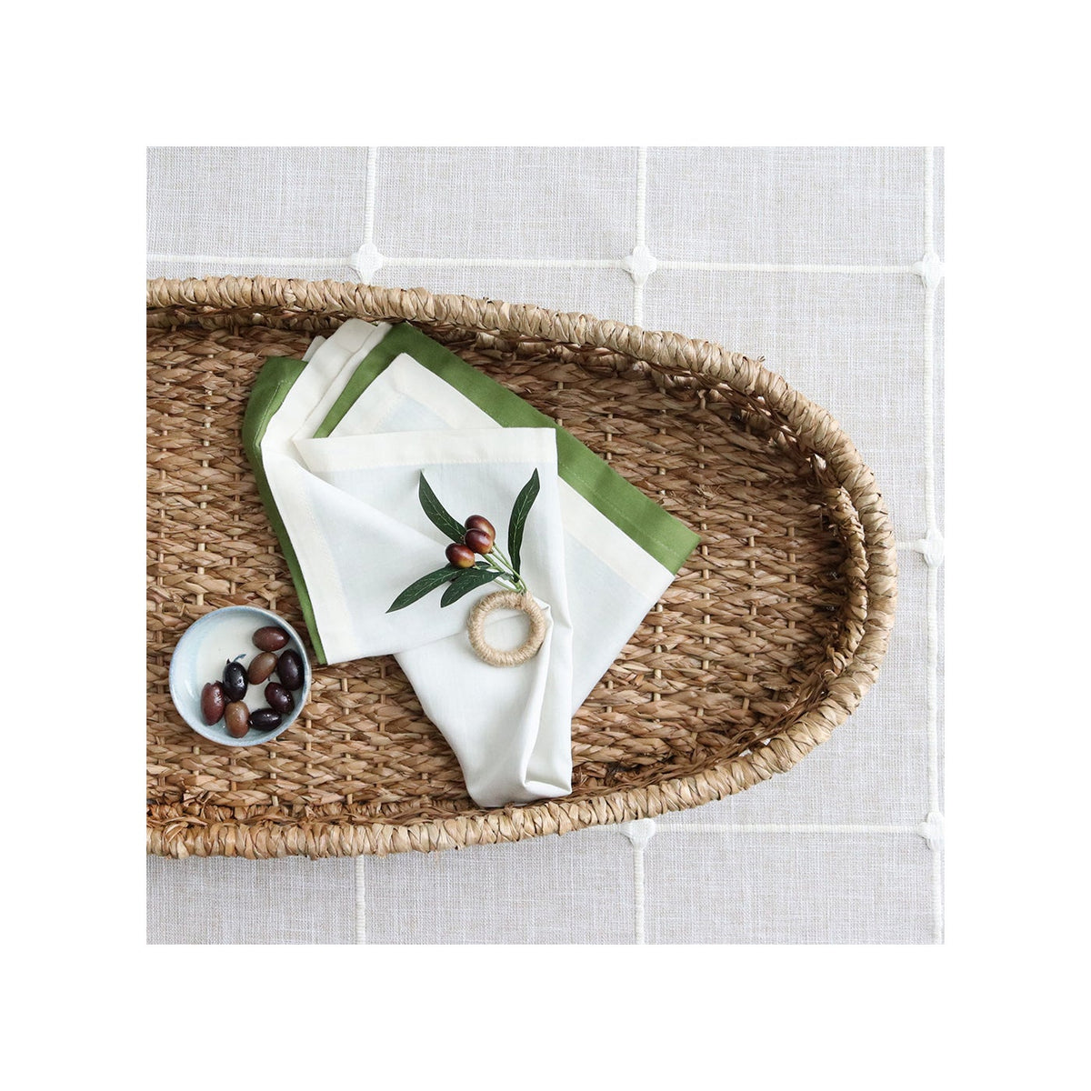 Olive Napkin Ring Holder Set Of 4
