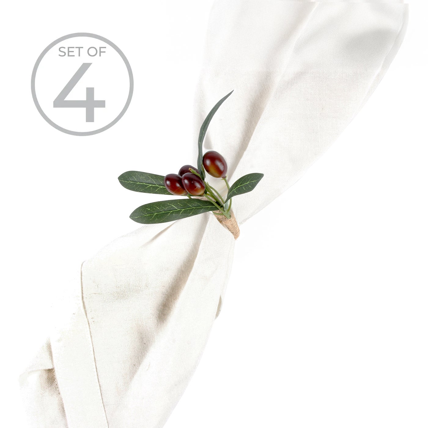 Olive Napkin Ring Holder Set Of 4