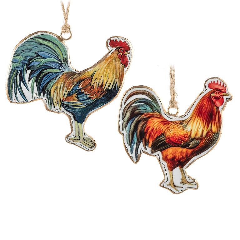 Rooster Metal Ornament