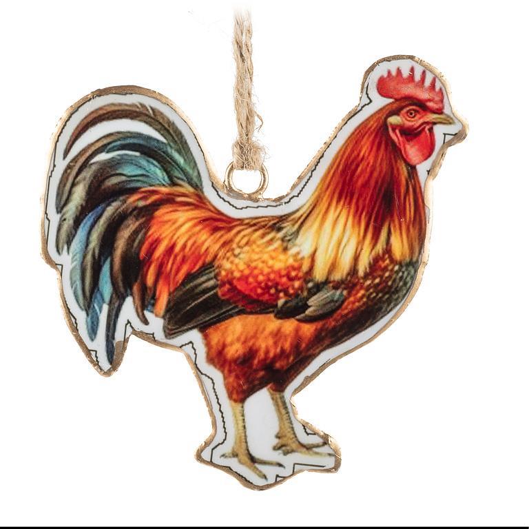 Rooster Metal Ornament