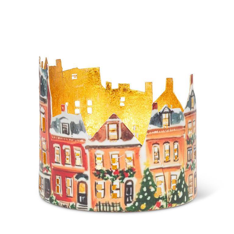 Village Scene Candle Holder
