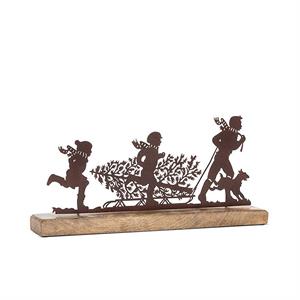 Metal &amp; Wood Winter Silhouette Scene