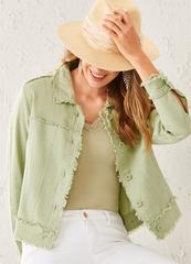 Charlie Paige Linen Button Up Jacket