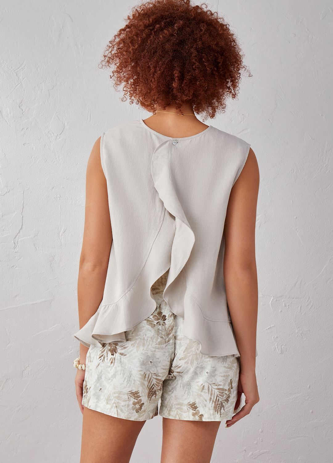 Charlie Paige Linen Open Back Top