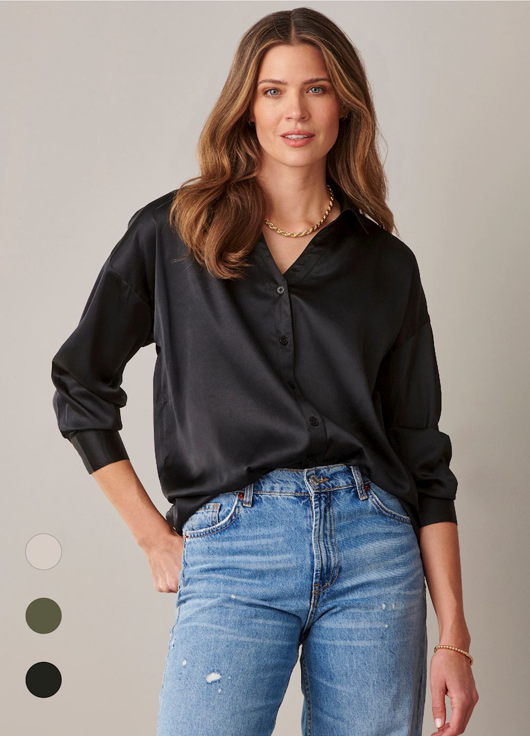Charlie Paige Rene Satin Blouse