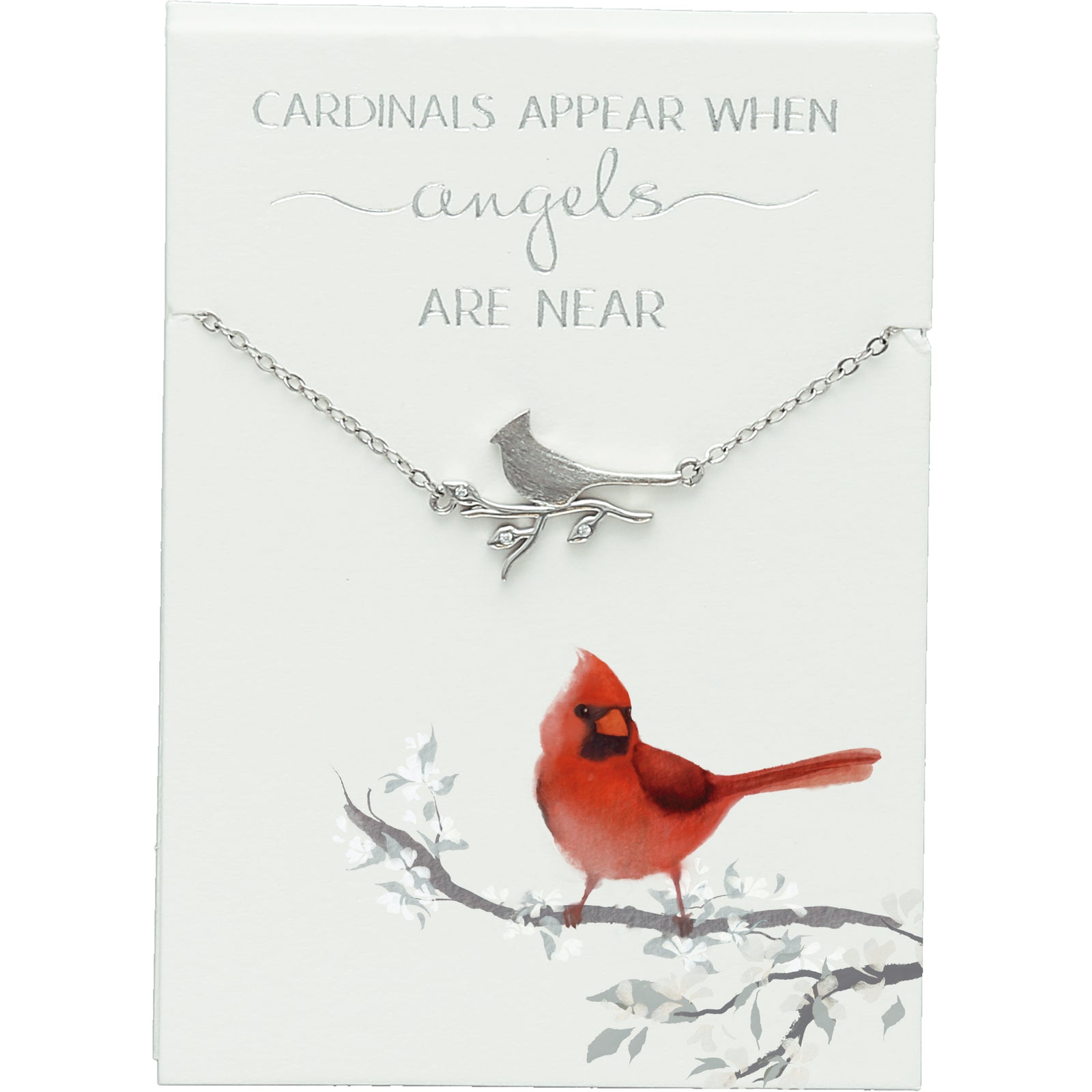 Cardinal Silver Plated Necklace with Cubic Zirconia Stones