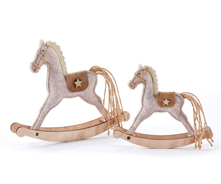 Felt Rocking Horse Tabletop Decor set of 2