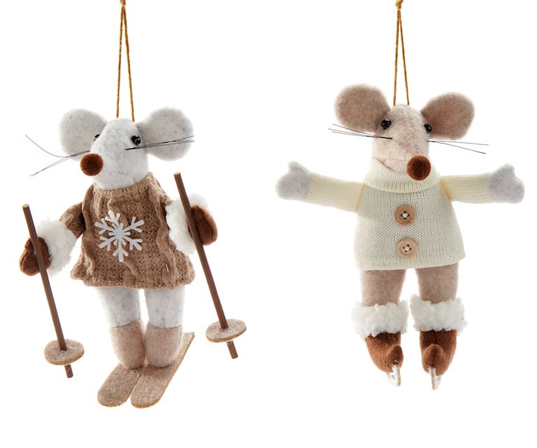 Winter Sport Mouse Felt Ornament