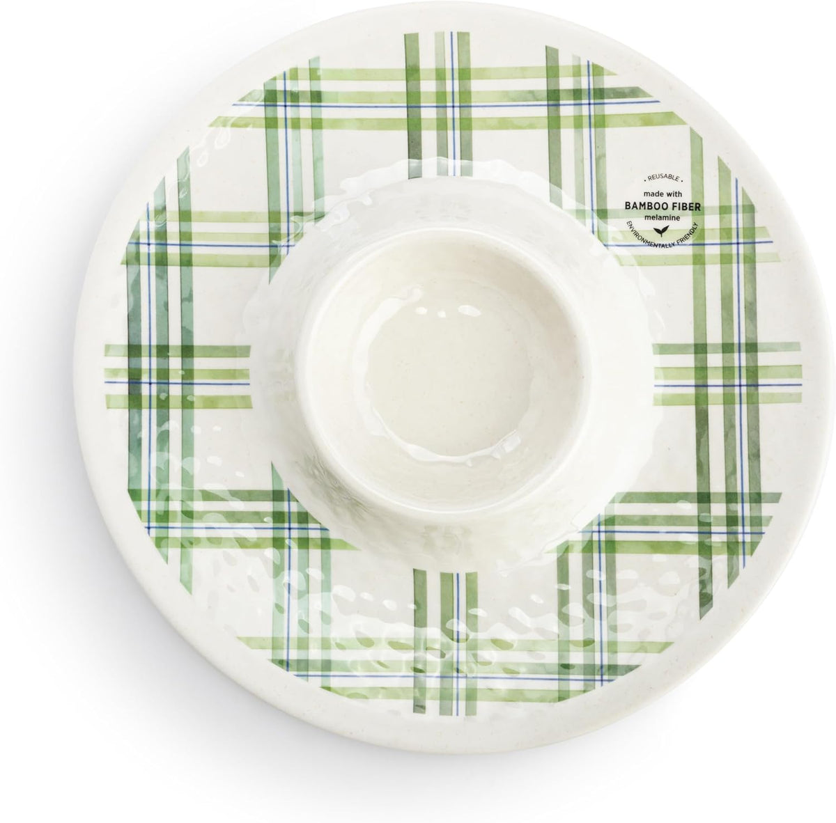 Melamine Serving Dish - Green Plaid