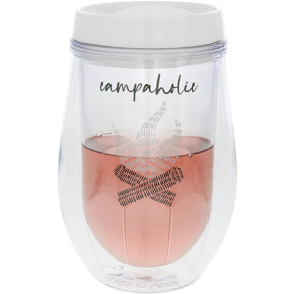 Campoholic Stemless  Acrylic 12oz Wine Glass