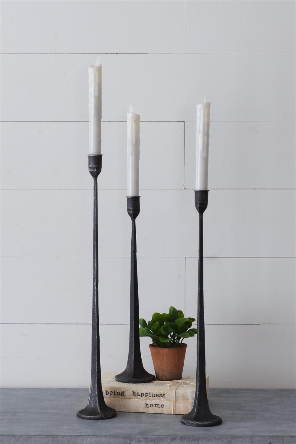 Forged Metal Candle Holder s/3