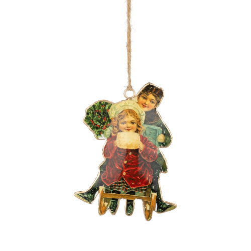 Silver Tree Vintage Enamel Ornament