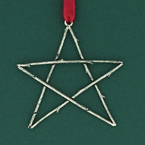 Basic Spirit Large Hanging Pewter Twig Star