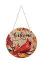 Round Seasonal Wood Wall Hanging