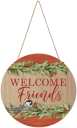 Round Seasonal Wood Wall Hanging