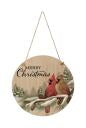Round Seasonal Wood Wall Hanging