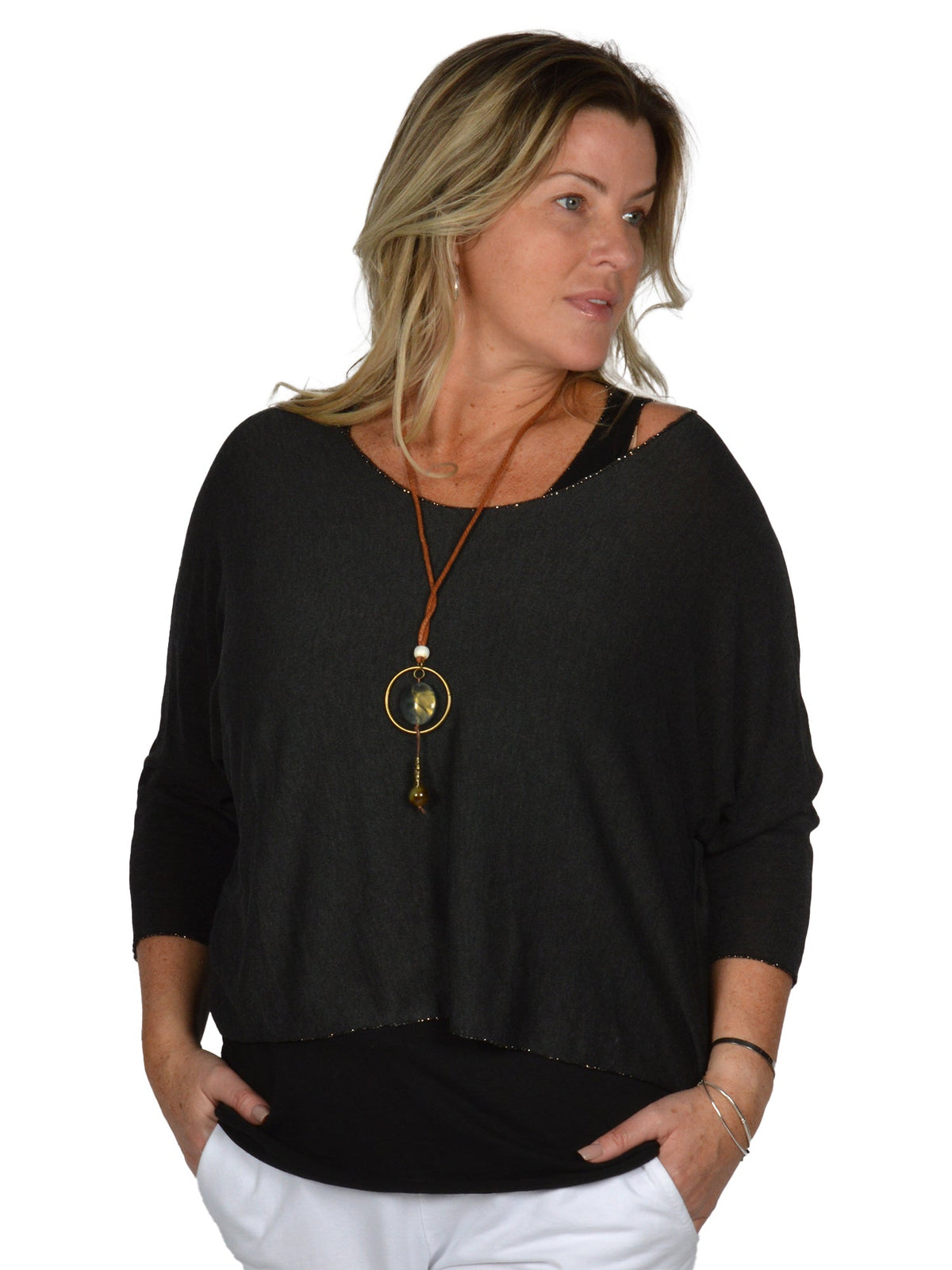 Catherine Lillywhite 2 Piece Tunic w/Necklace