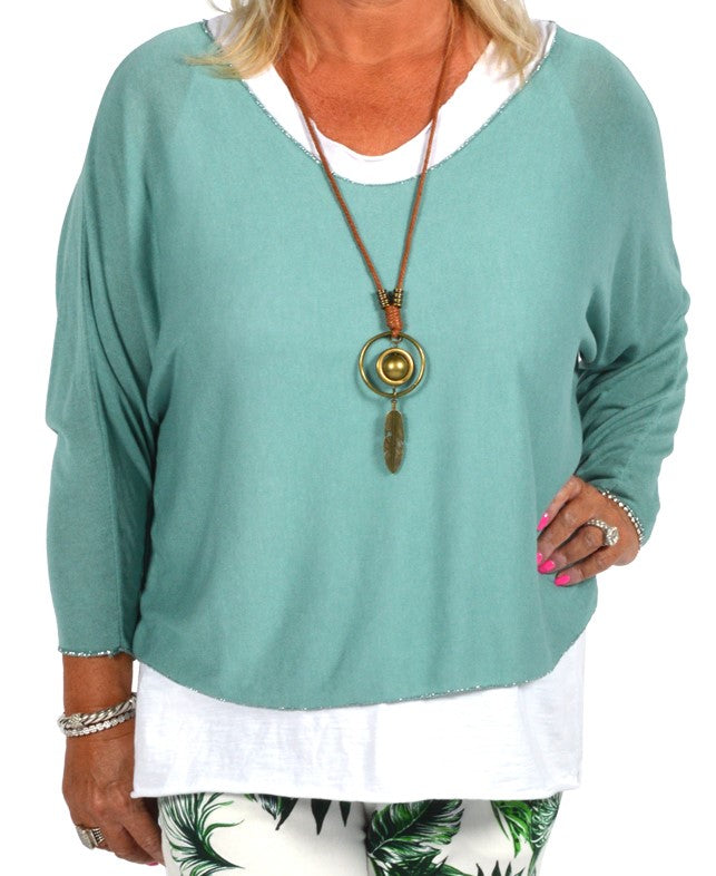 Catherine Lillywhite 2 Piece Tunic w/Necklace