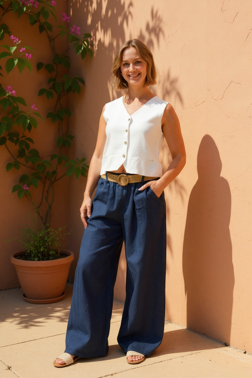 Catherine Lillywhite Linen Pants With Belt
