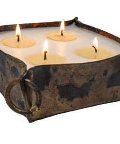 Himalayan Journey Square Brass Tray Candle