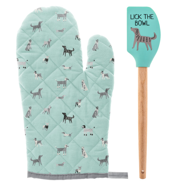 Oven Mitt and Spatula Set