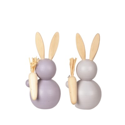 Wooden Miniature Bunny with Carrot