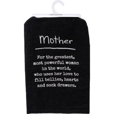 Black &amp; White Sentiment Cotton Dish/Tea Towel