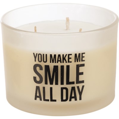 Jar Sentiment Candle -Opaque White Glass With Black Lettering