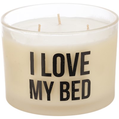 Jar Sentiment Candle -Opaque White Glass With Black Lettering