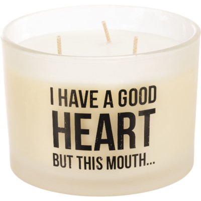 Jar Sentiment Candle -Opaque White Glass With Black Lettering