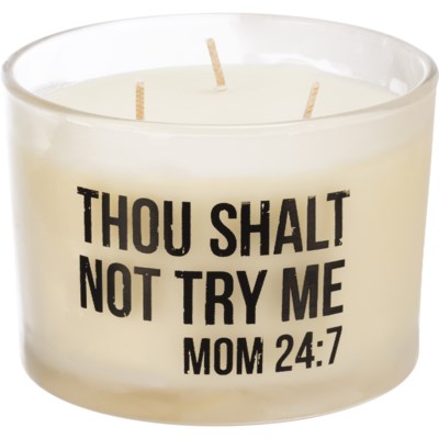 Jar Sentiment Candle -Opaque White Glass With Black Lettering