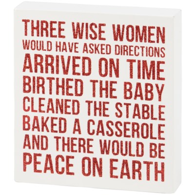 Christmas Theme Wooden Block Sign