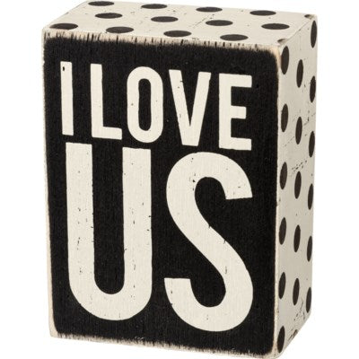 Black &amp; White Box Sign - Love