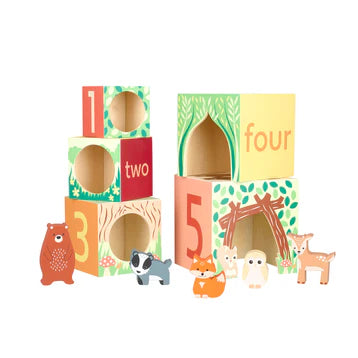Orange Tree Toys Woodland Animal Wooden Stacking Cubes
