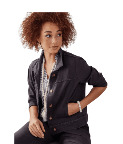 Charlie Paige Linen Button Up Jacket