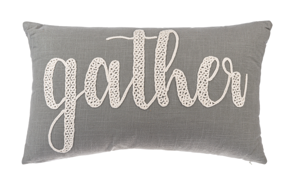 Embroidered Lumbar Pillow