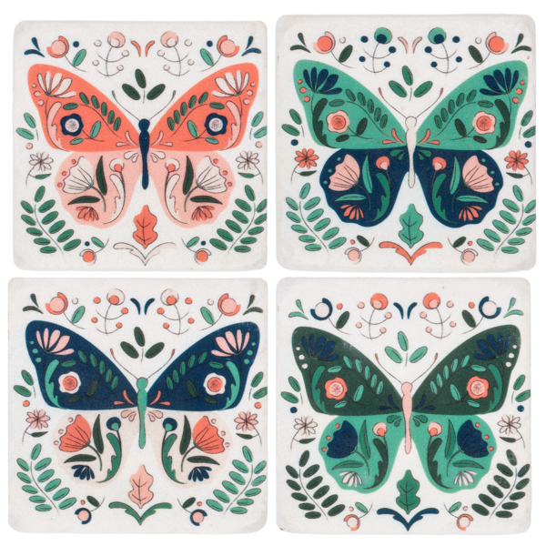 Boho Butterfly Coaster Set/4